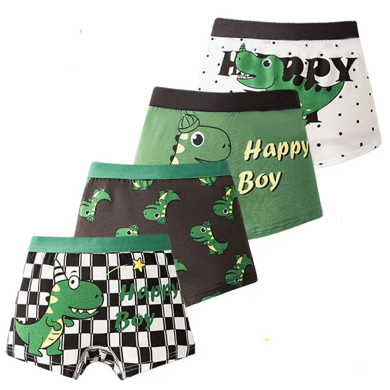 4 Pcs/Lot Children Panties Cotton Underwear For Boys 3-14 Years Breathable Kids Underpants Cars Patterns Cartoon Boy Boxer Brief