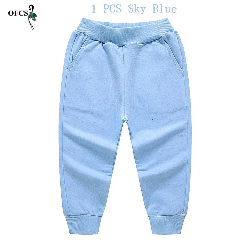 2-12 T Cotton Children Pants Boy Girl Casual Sport Pants Kids Trousers Toddler Sweatpants Dropshipping Solid Elastic Waist Pants