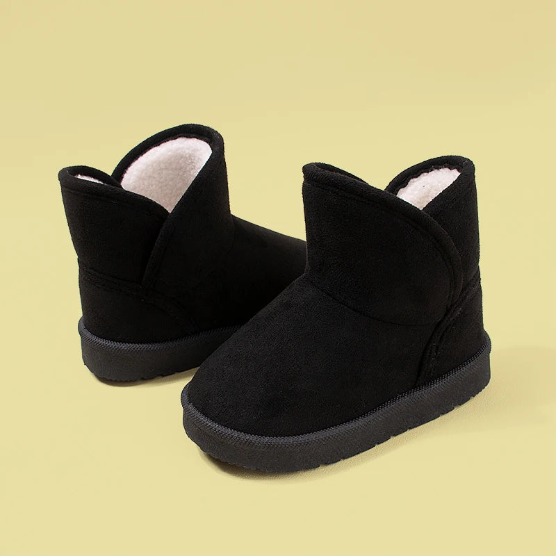 Toddlers Winter Casual Outdoor Warm Short Boots Little Kids Suede Soft Sole Warm Shoes EKF82