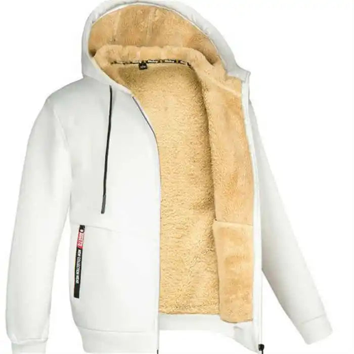 Winter Lambswool Coats Thicken Warm Jackets Long Sleeve Zipper Hoodies Casual Sports Fleece Black Coat Hooded Men's Women Jacket