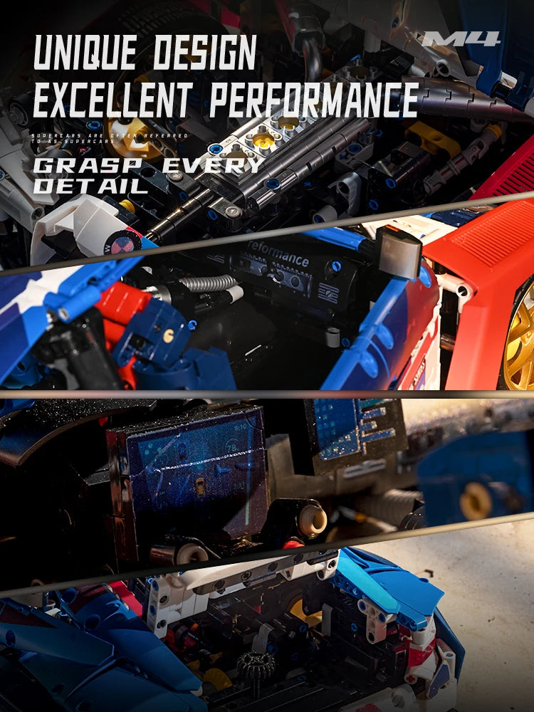 4555PCS Technical M4 Poweful Sport Car Building Blocks High Tech Supercar MOC Construction Bricks Toys Gift For Adult Friend