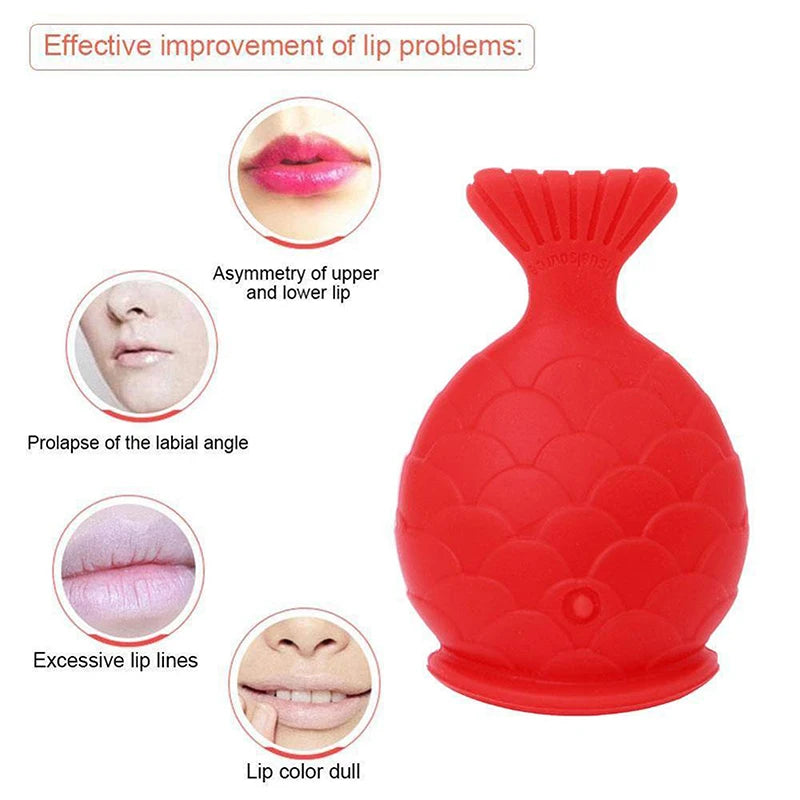 Women Sexy Silicone Full Lip Plumper Lips Soft Silicone Pout Tools Mouth Fish Natural Plump Shape Tool Lip Plumper Lips Care