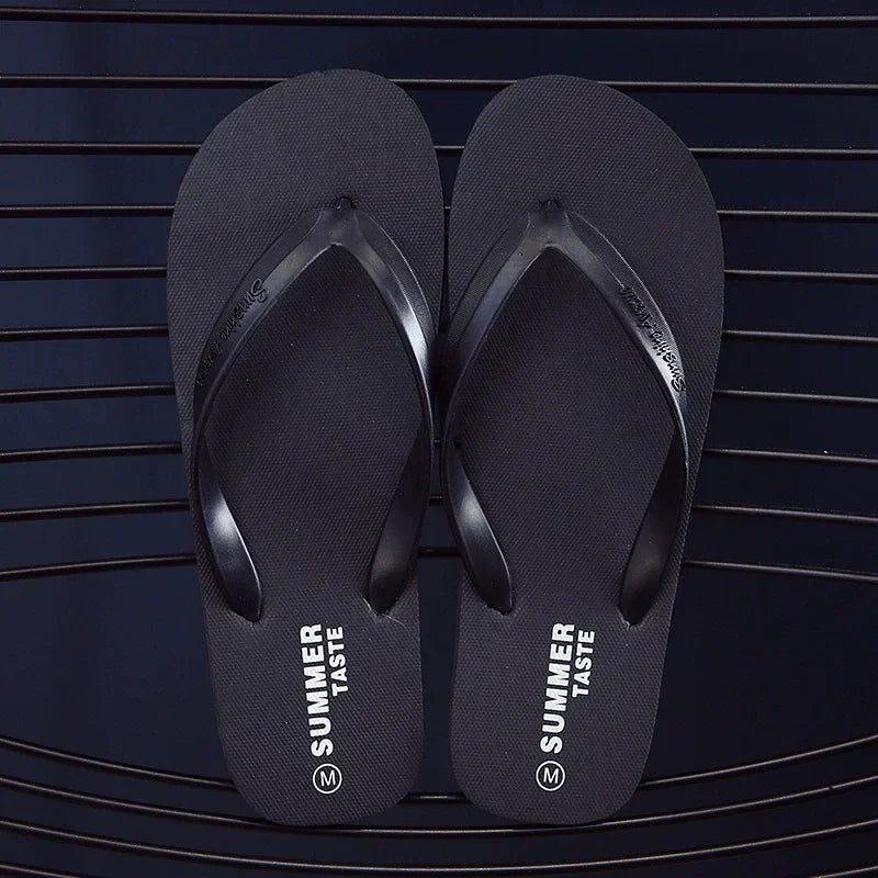 Flip Flops Slippers Men Summer Fashion Casual Non-Slip Couple Flip Flops Breathable Beach Solid Color Comfortable Slippper