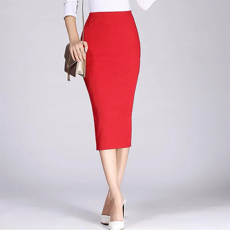2024 Spring Autumn Long Pencil Skirts Women Sexy Slim Package Hip Maxi Skirt Lady Winter Sexy Chic Wool Rib Knit midi Skirt Saia