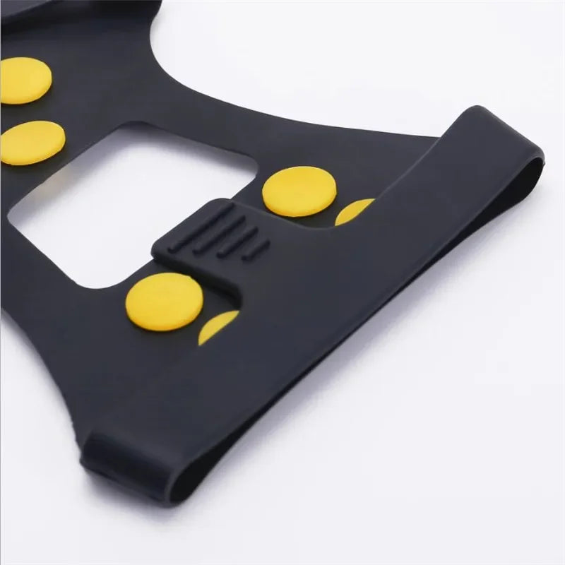 10 Studs Anti-Skid Snow Ice Gripper Climbing Shoe Spikes Grips Cleats Overshoes Crampons Spike Shoes Outdoor Mountaineering