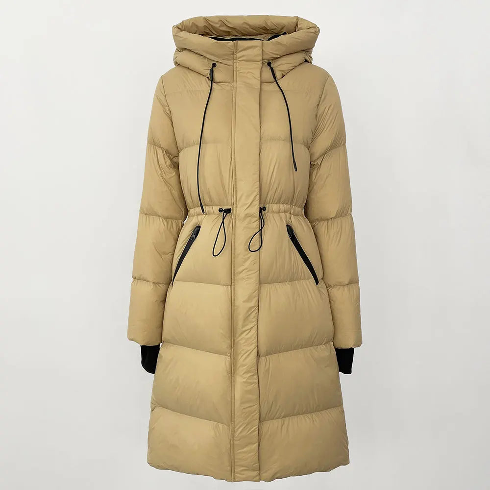 2024 Winter New Casual Fashion Slim Warm Jacket Female White Duck Down Real Fox Fur Real Raccoon Fur Long Hooded Coat Women