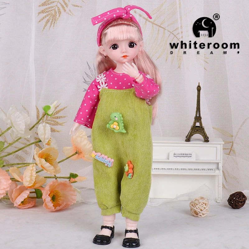 New 30cm BJD Doll High Beauty Asian Girl Toy For Chilren Retro Classic Wedding Dress Lolita Noble Rabbit Holiday Birthday Gift