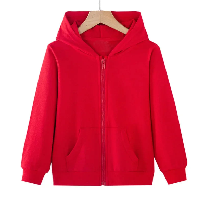 Children's hooded zipper with multiple colors to choose from, versatile sports jacket for boys and girls in spring and autumn