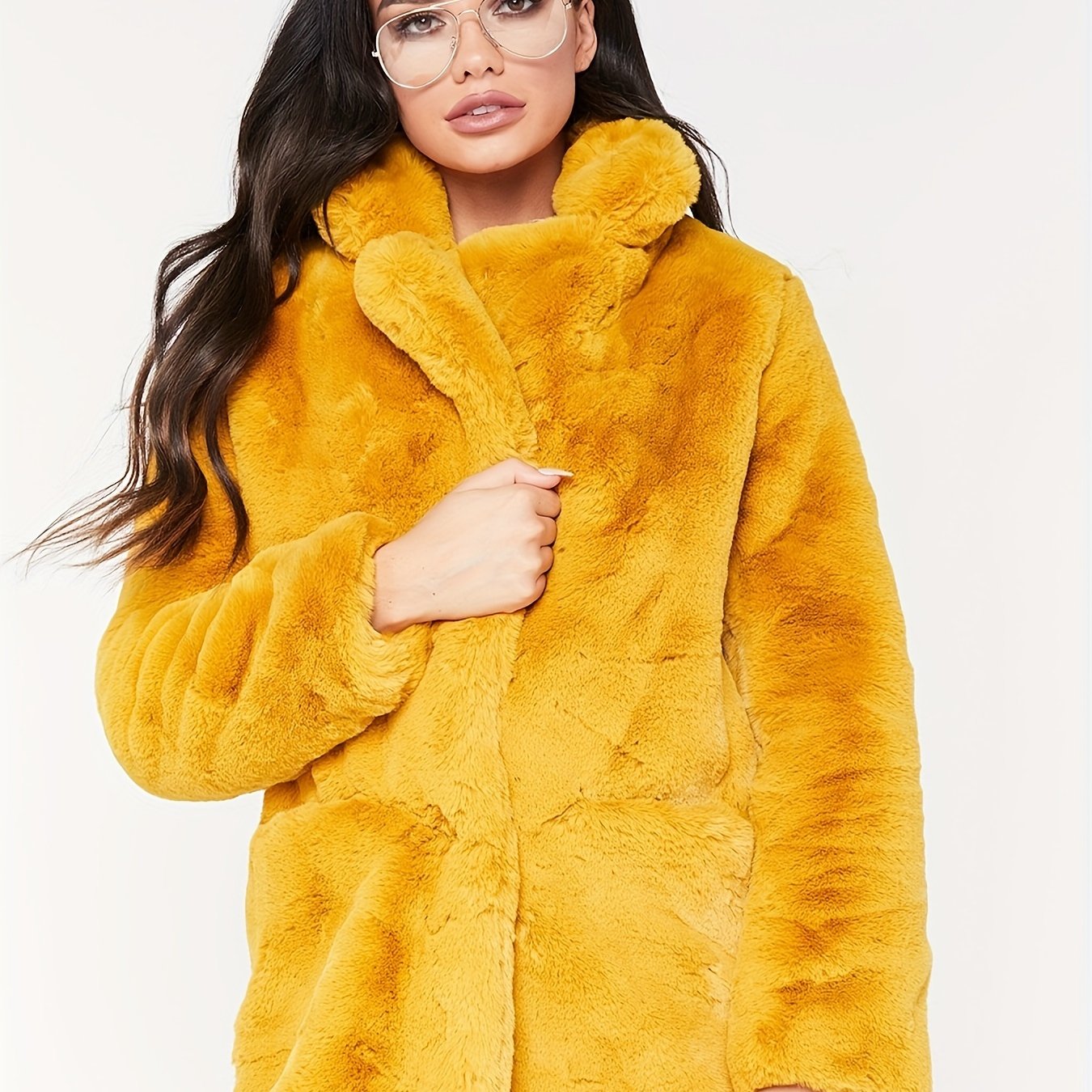 Warm Plush Winter Long Sleeve Coat, Casual Loose Fashion Teddy Outerwear for Women