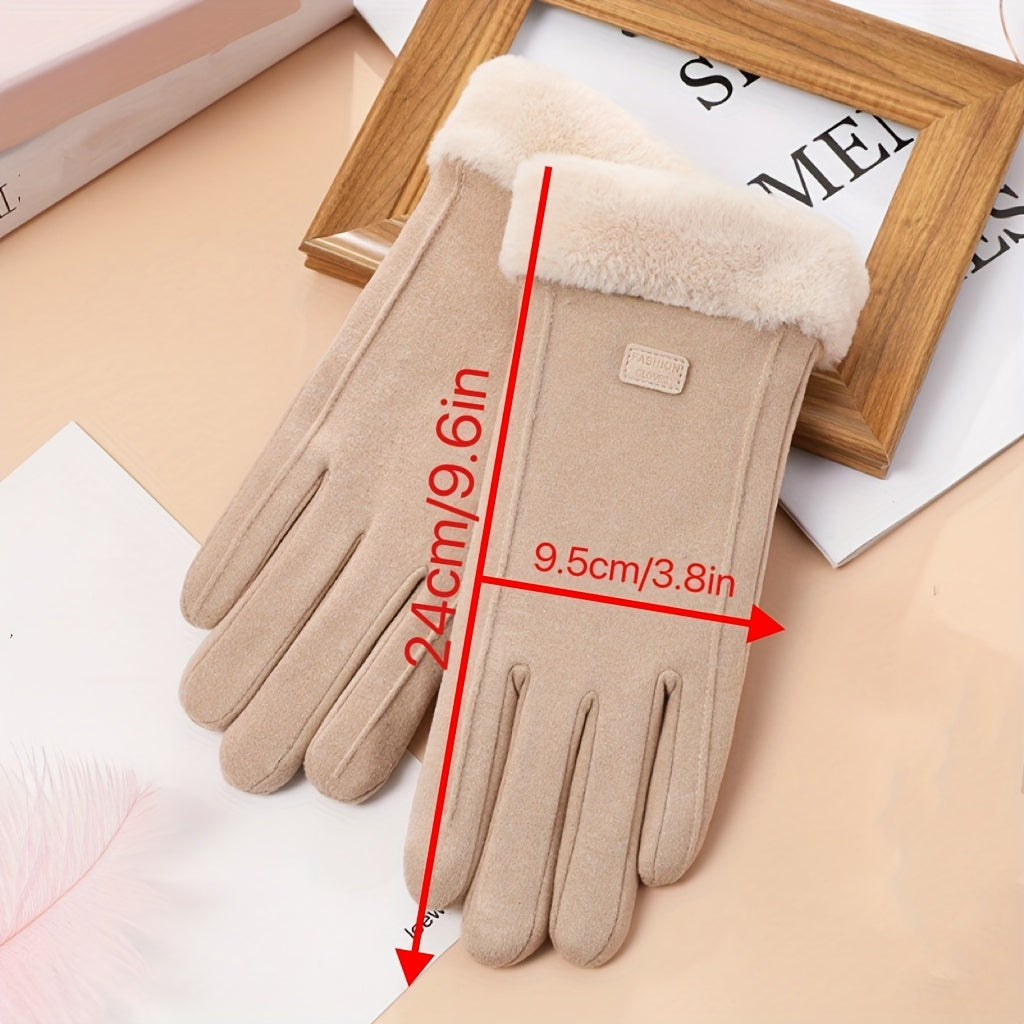 Pair of Thickened Warm Winter Gloves, Unisex Touchscreen Gloves for Outdoor Skiing and Cycling