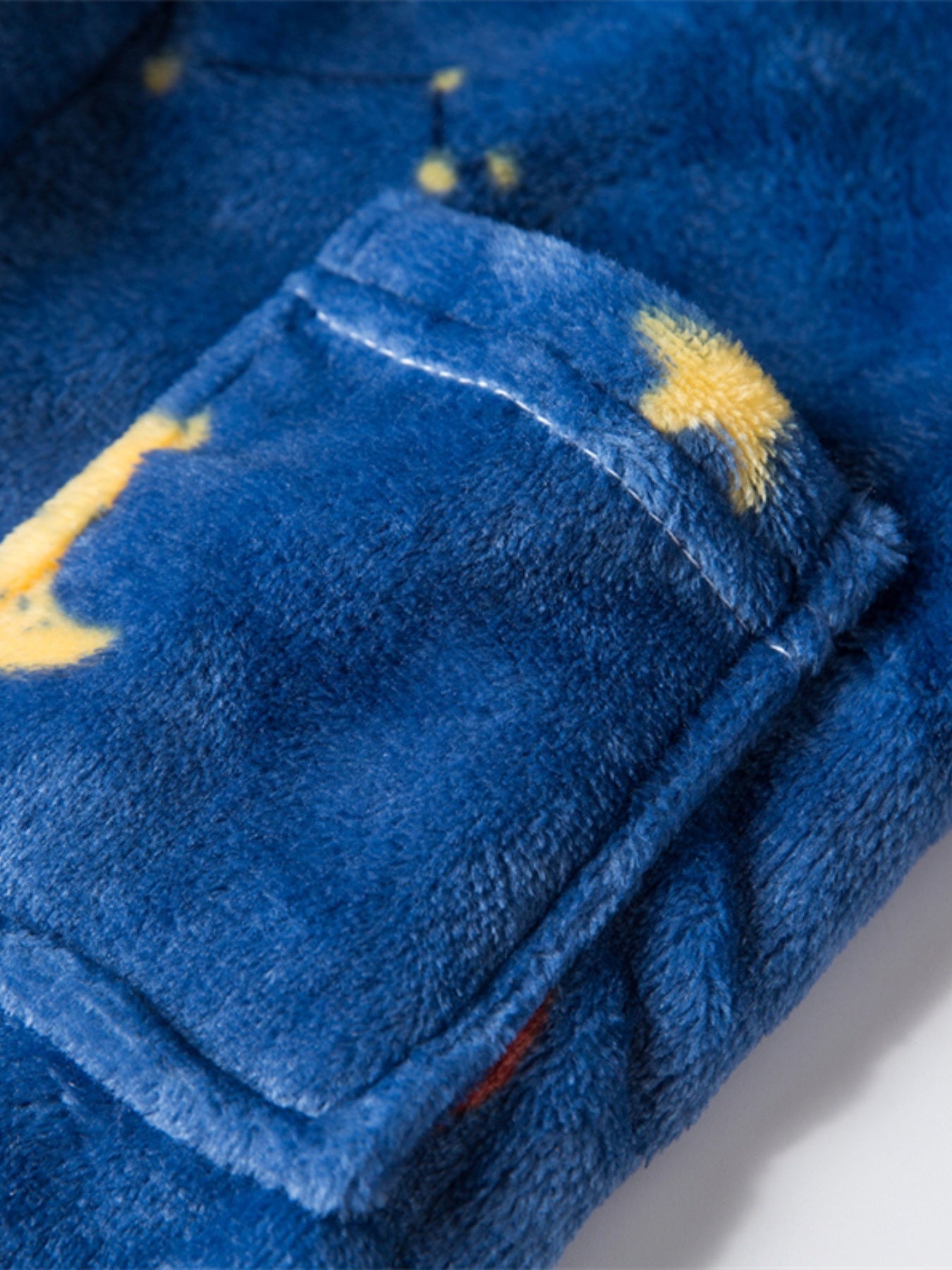 Boys Astronaut Planet Print Flannel Bathrobe, Soft Hoodie Sleepwear for Kids