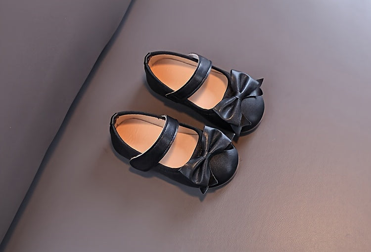 Girls Shoes Mary Jane Flats Soft Sole Non-slip Bow Decor Princess Shoes
