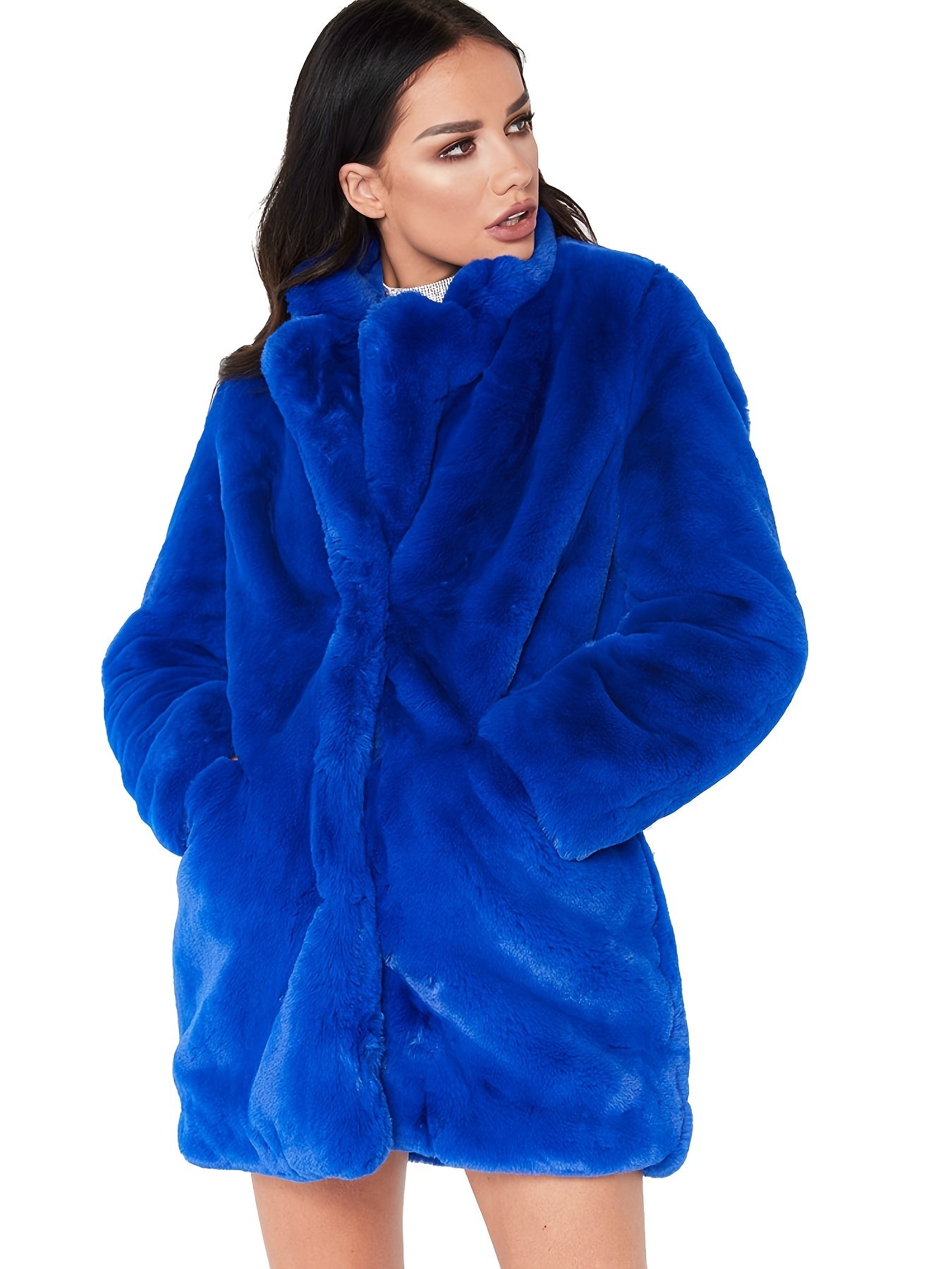 Warm Plush Winter Long Sleeve Coat, Casual Loose Fashion Teddy Outerwear for Women