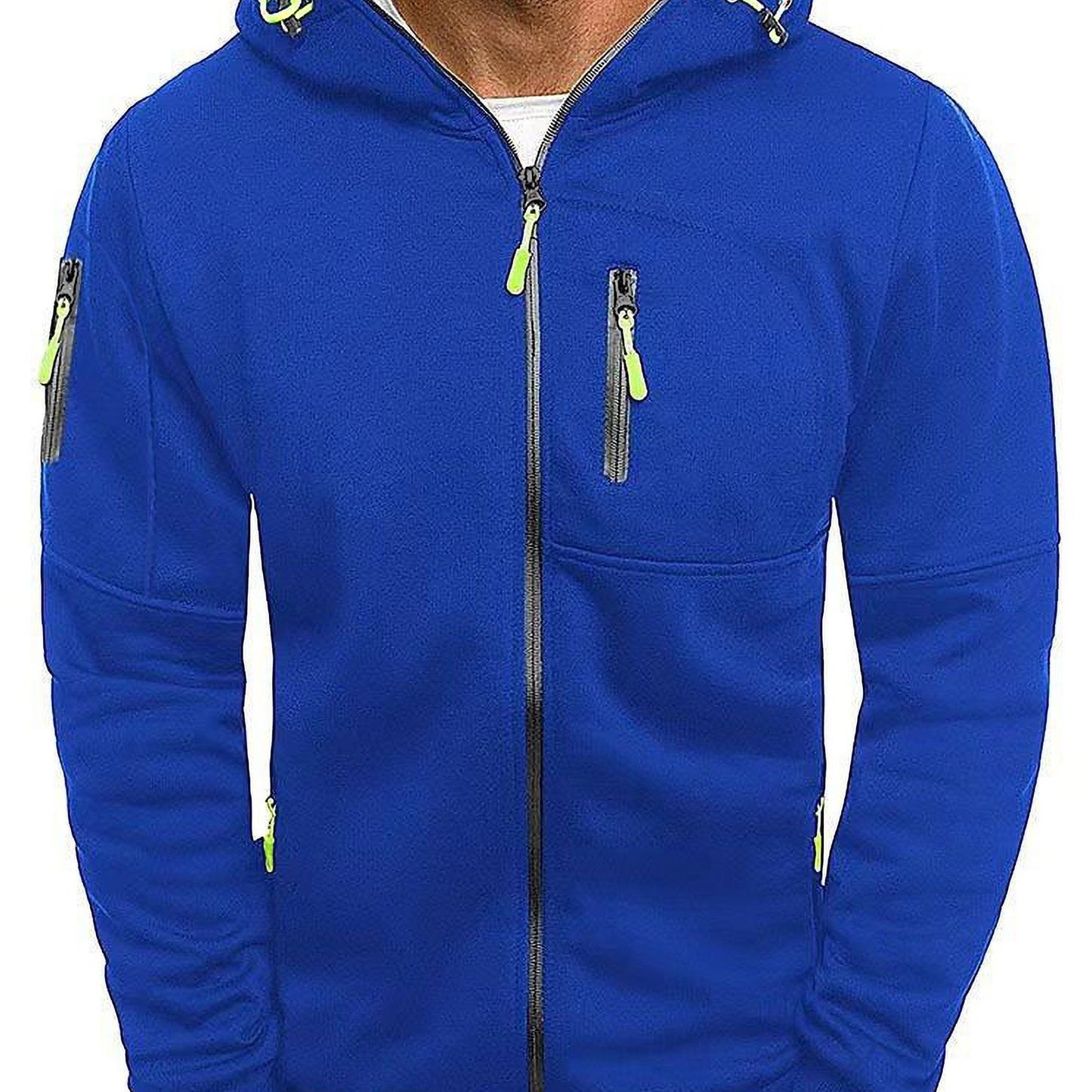 Mens Essential Zip-Up Hoodie - Long Sleeve, Lightweight, Gym-Ready Jacket for Spring & Fall
