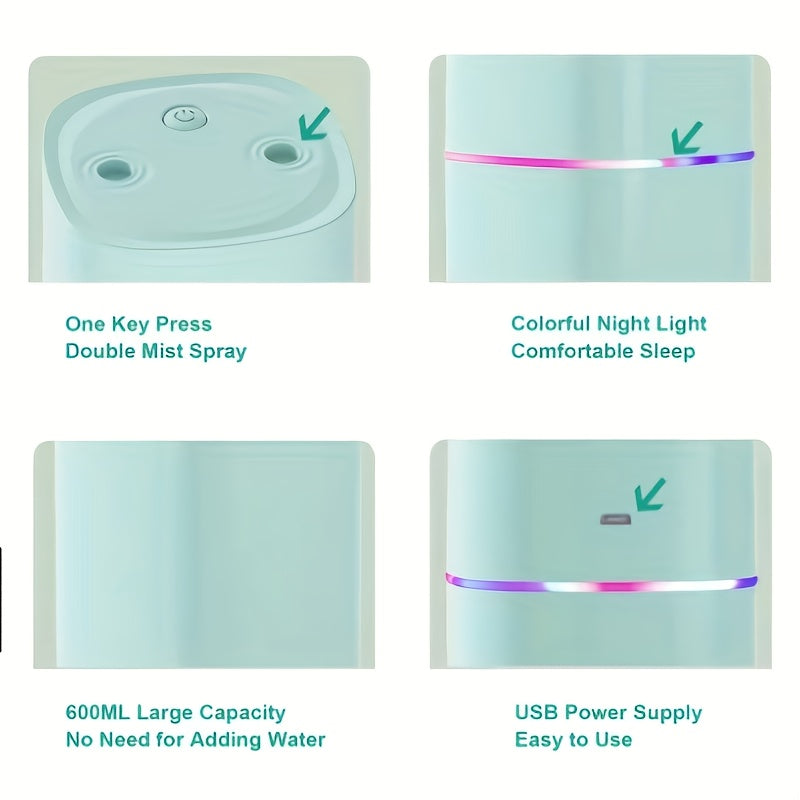 Double spray humidifier household bedroom mute desktop fog car clean air spray