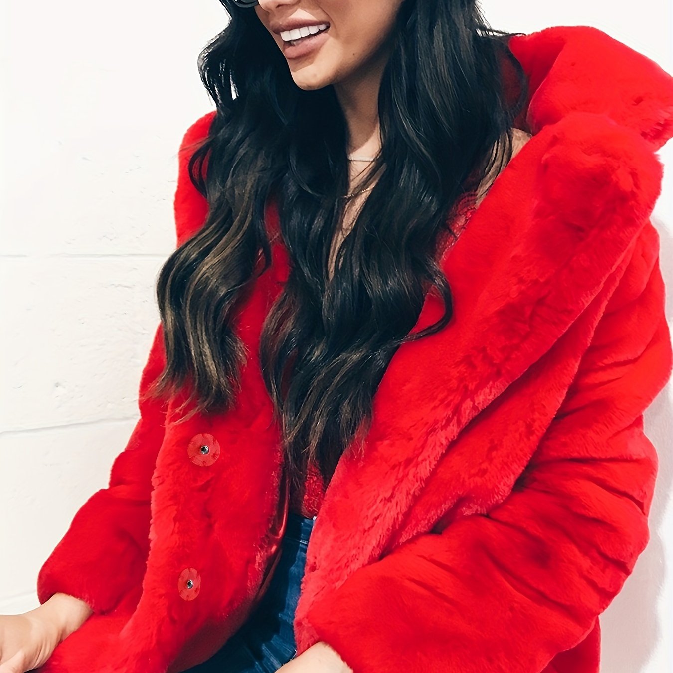 Warm Plush Winter Long Sleeve Coat, Casual Loose Fashion Teddy Outerwear for Women