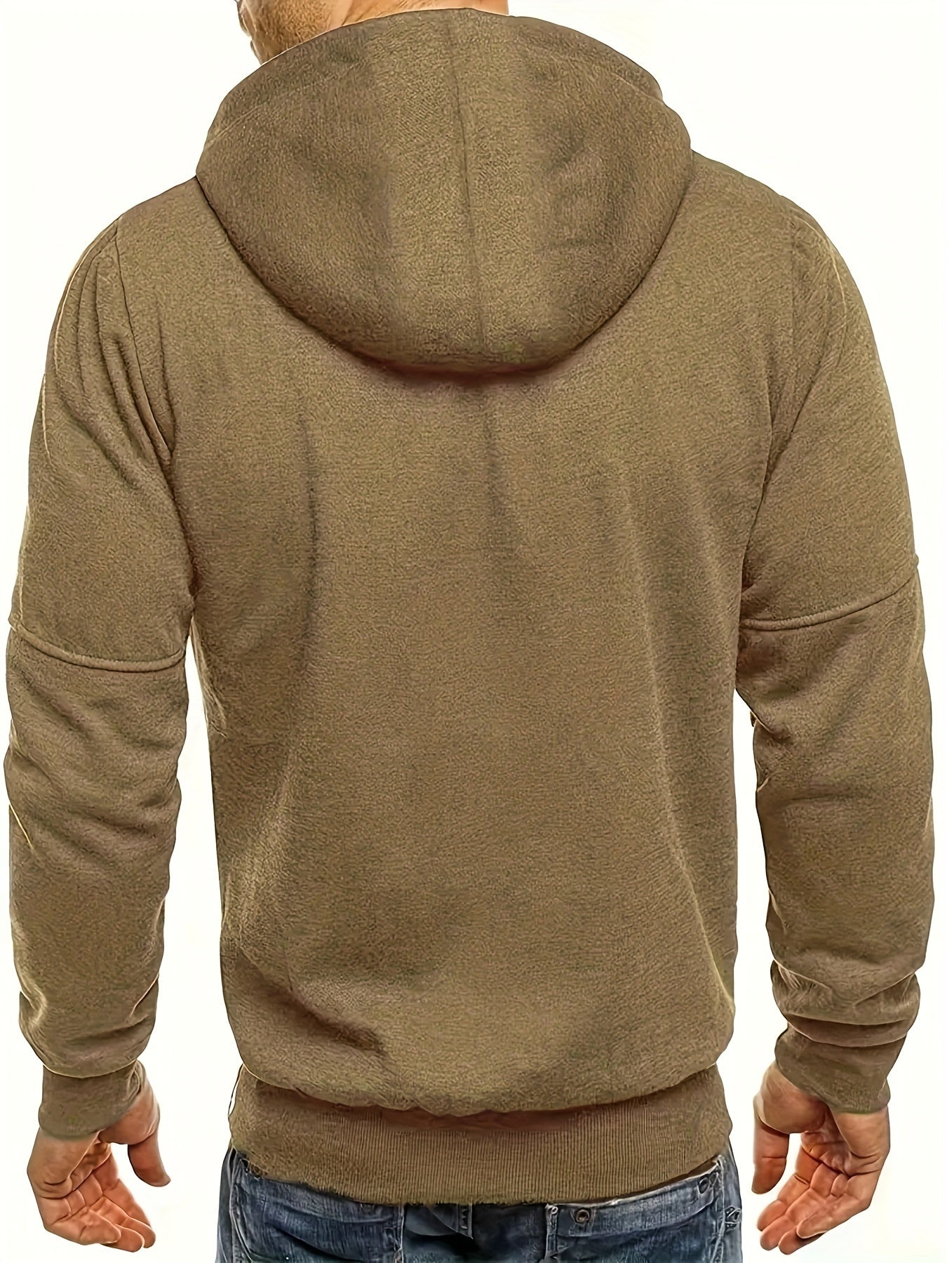 Mens Essential Zip-Up Hoodie - Long Sleeve, Lightweight, Gym-Ready Jacket for Spring & Fall