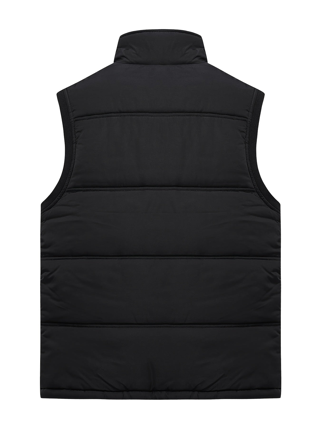 Men'S Windproof Vest with Fleece Lining - Soft, Warm, and, Multiple Pockets, Zippered Chest Pocket, Flap Button Side Pockets, One Inner Pocket, Windbreaker + Stand Collar Design for Outdoor Casual Wear, Winter Vest, H Stand C