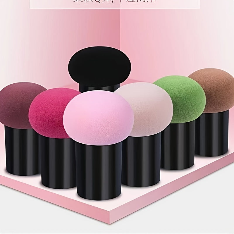 Mushroom Makeup Sponge Cosmetic Blender Puff Latex Free Face Sponge Beauty Puff Makeup Brush Sponge With Handle Case For Concealer BB Cream Foundation Makeup Tools