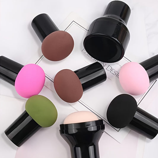 Mushroom Makeup Sponge Cosmetic Blender Puff Latex Free Face Sponge Beauty Puff Makeup Brush Sponge With Handle Case For Concealer BB Cream Foundation Makeup Tools