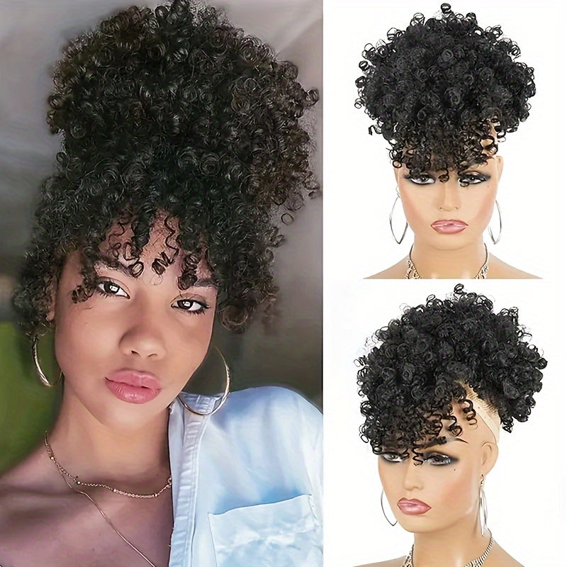 Drawstring Hair Bun Ponytail Short Curly Ponytail Extensions Synthetic Clip In Hair Extensions Elegant For Daily Use Hair Accessories