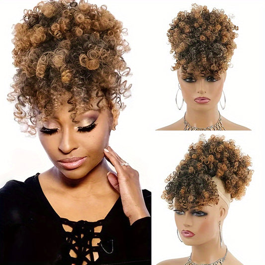 Drawstring Hair Bun Ponytail Short Curly Ponytail Extensions Synthetic Clip In Hair Extensions Elegant For Daily Use Hair Accessories