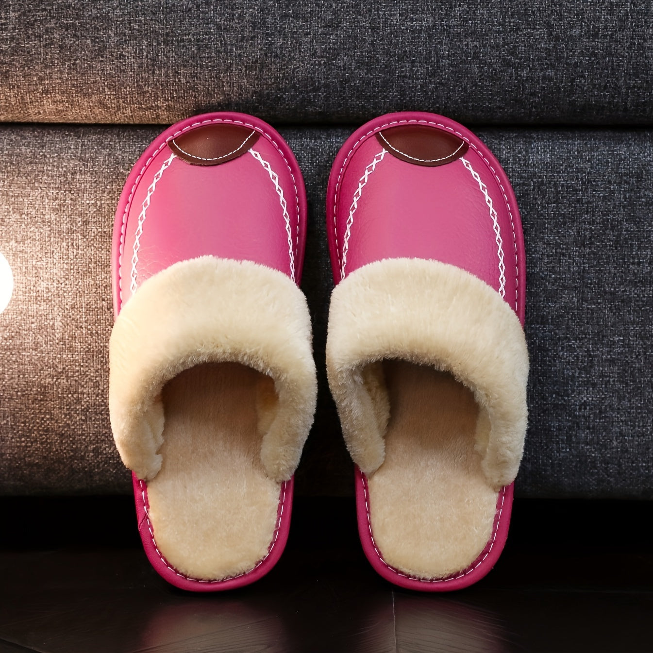 Men's Warm Fleece Cozy Slides, Comfortable Fuzzy Soft Slippers, Plush Comfy Non-slip Home Shoes, Winter
