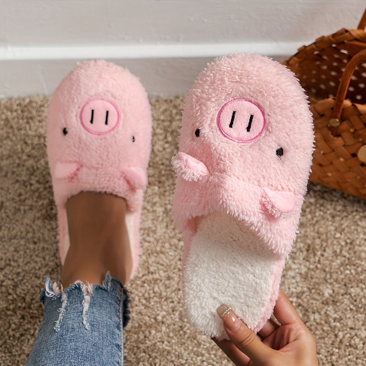 Slippers for Winter Indoor Home Warmth 2025 New Faux Furry Slippers Household Winter Models