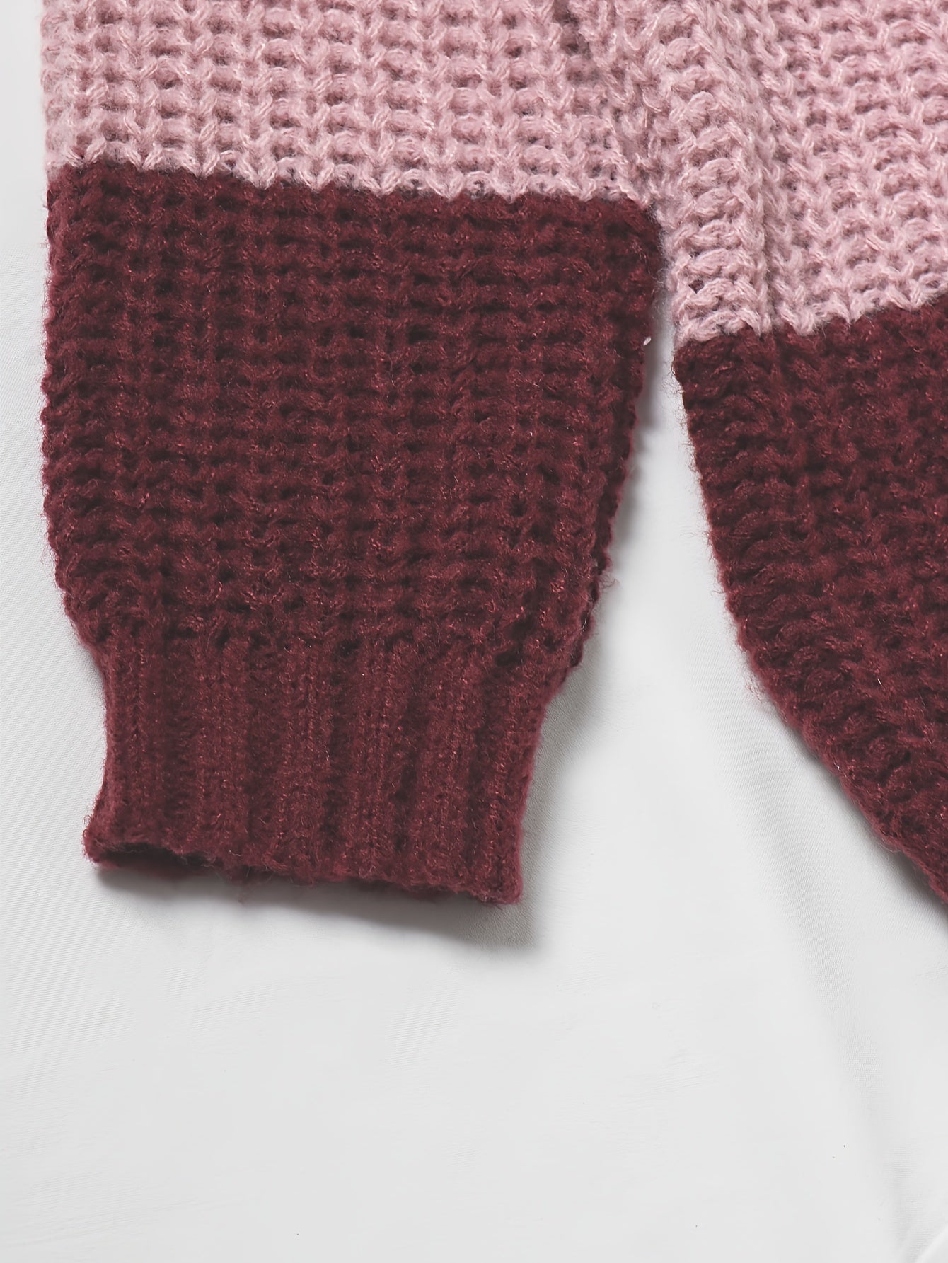 Fall/Winter Chic: Off-Shoulder Color Block Knit Sweater - Casual, Comfy, and Stylish Long Sleeve Top