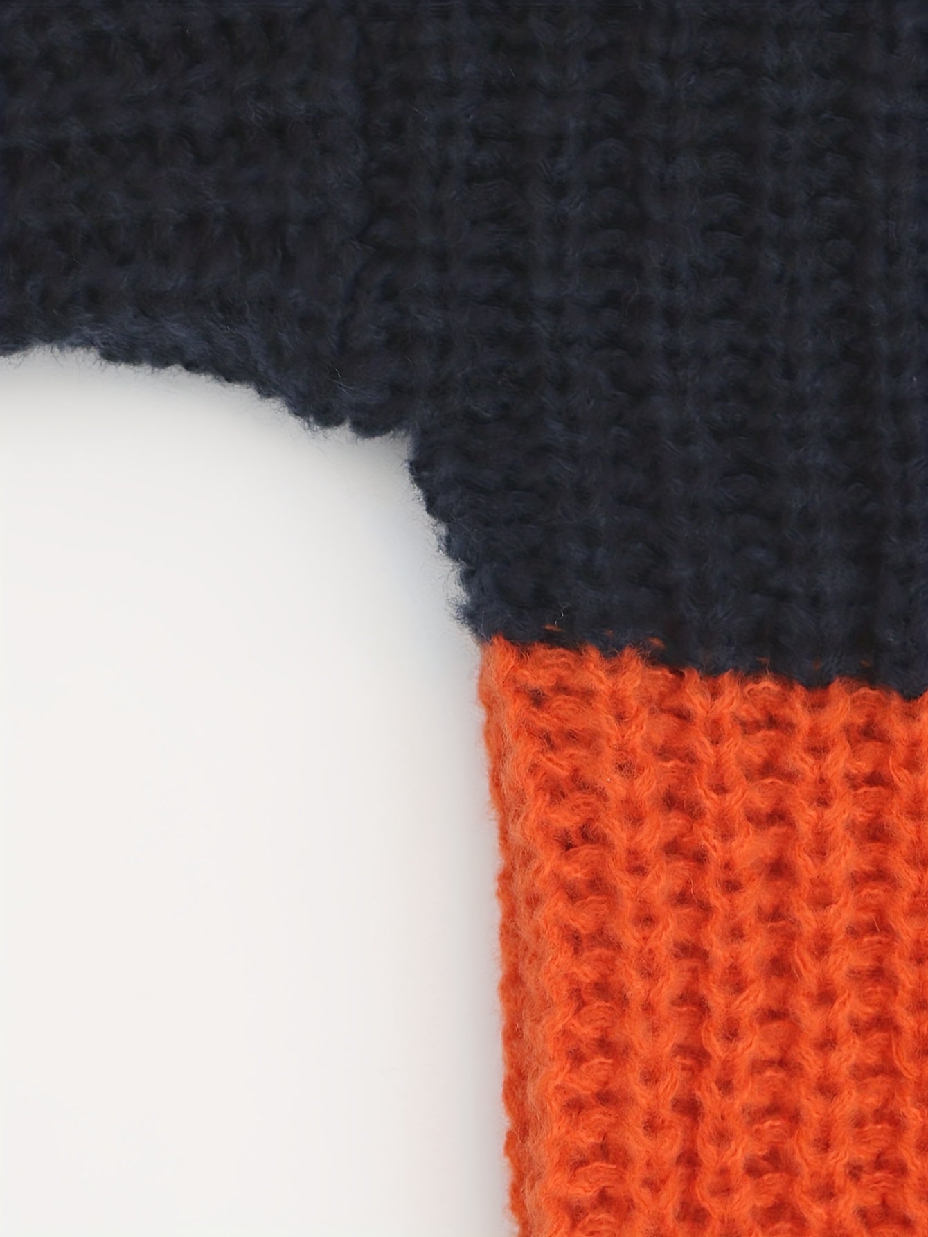 Fall/Winter Chic: Off-Shoulder Color Block Knit Sweater - Casual, Comfy, and Stylish Long Sleeve Top