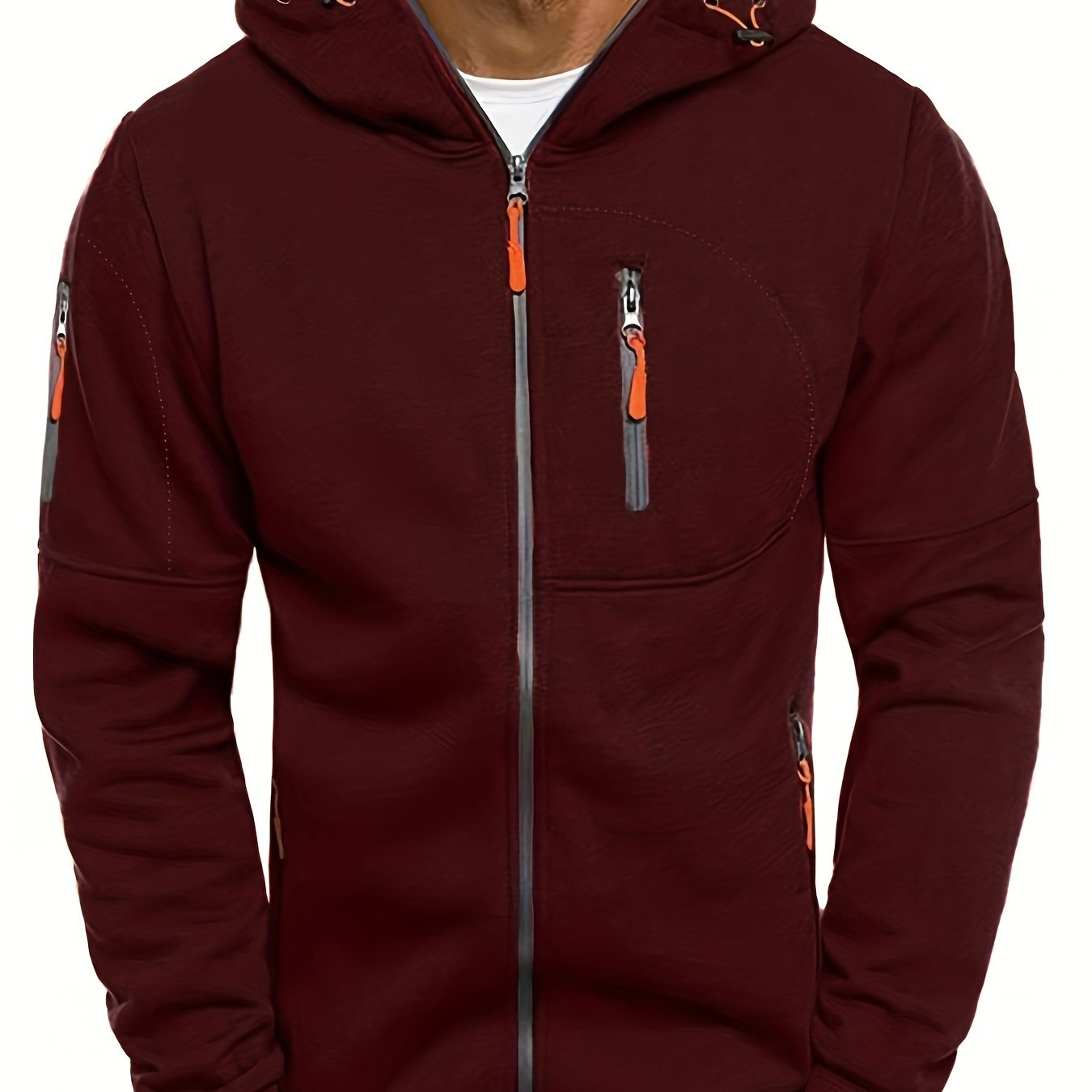 Mens Essential Zip-Up Hoodie - Long Sleeve, Lightweight, Gym-Ready Jacket for Spring & Fall