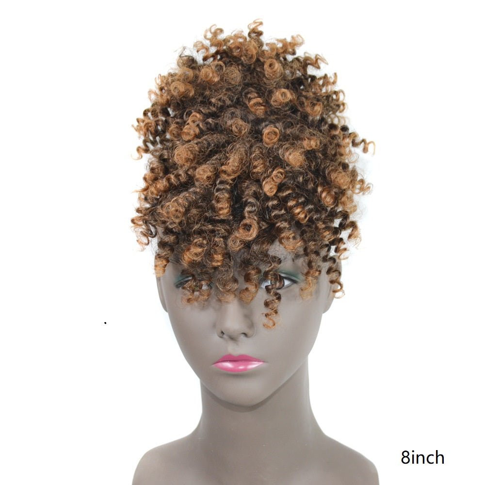 Drawstring Hair Bun Ponytail Short Curly Ponytail Extensions Synthetic Clip In Hair Extensions Elegant For Daily Use Hair Accessories