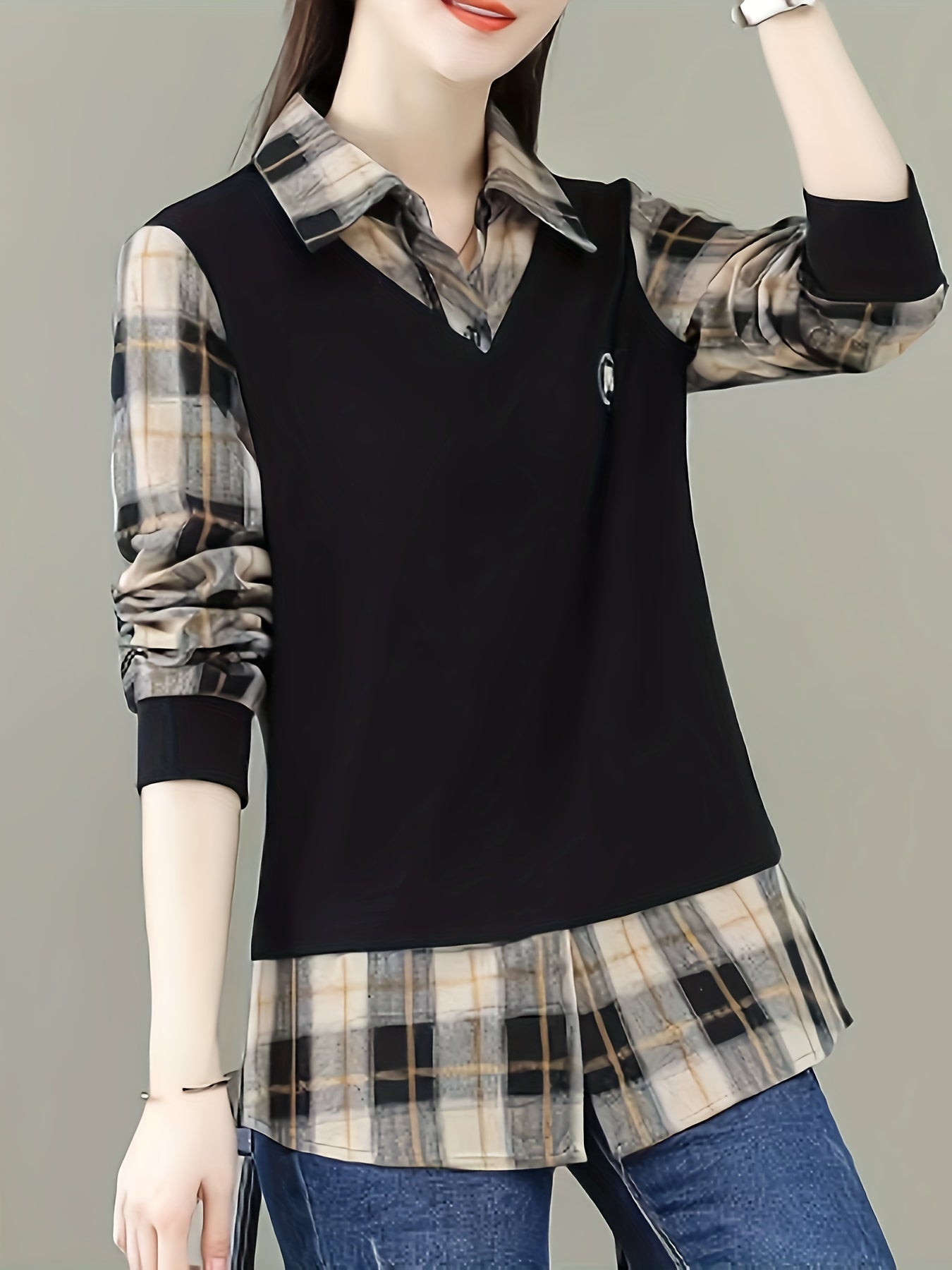 Color Block Zip Up Jacket, Casual Long Sleeve Jacket For Fall & Winter, Women's Clothing