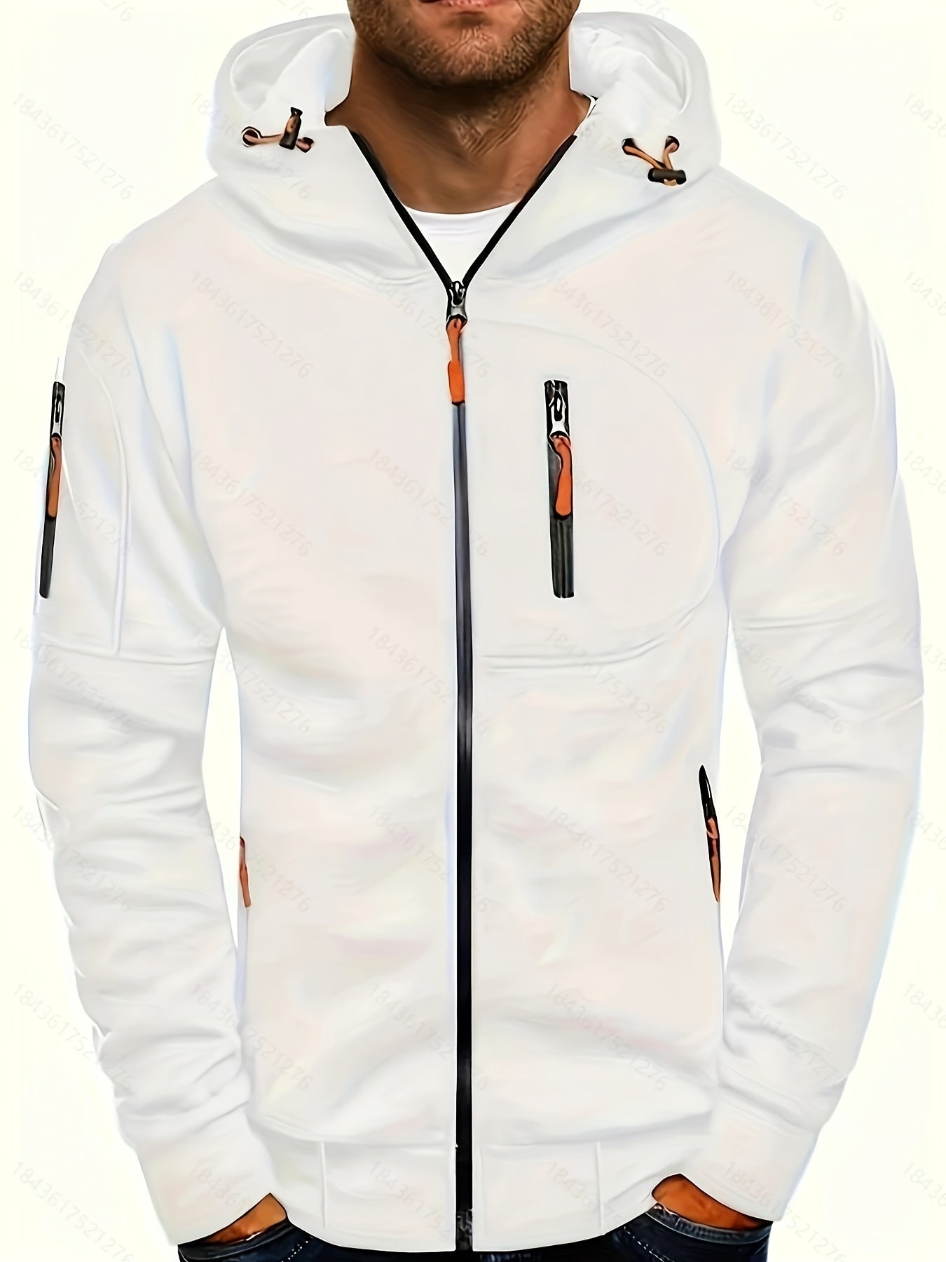 Mens Essential Zip-Up Hoodie - Long Sleeve, Lightweight, Gym-Ready Jacket for Spring & Fall