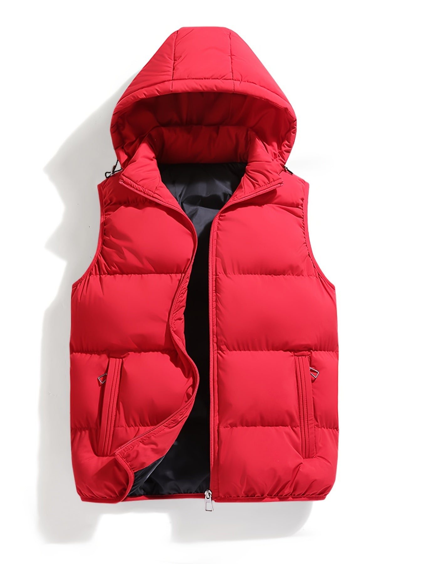Men's solid Hooded Puffer Vest for autumn and winter