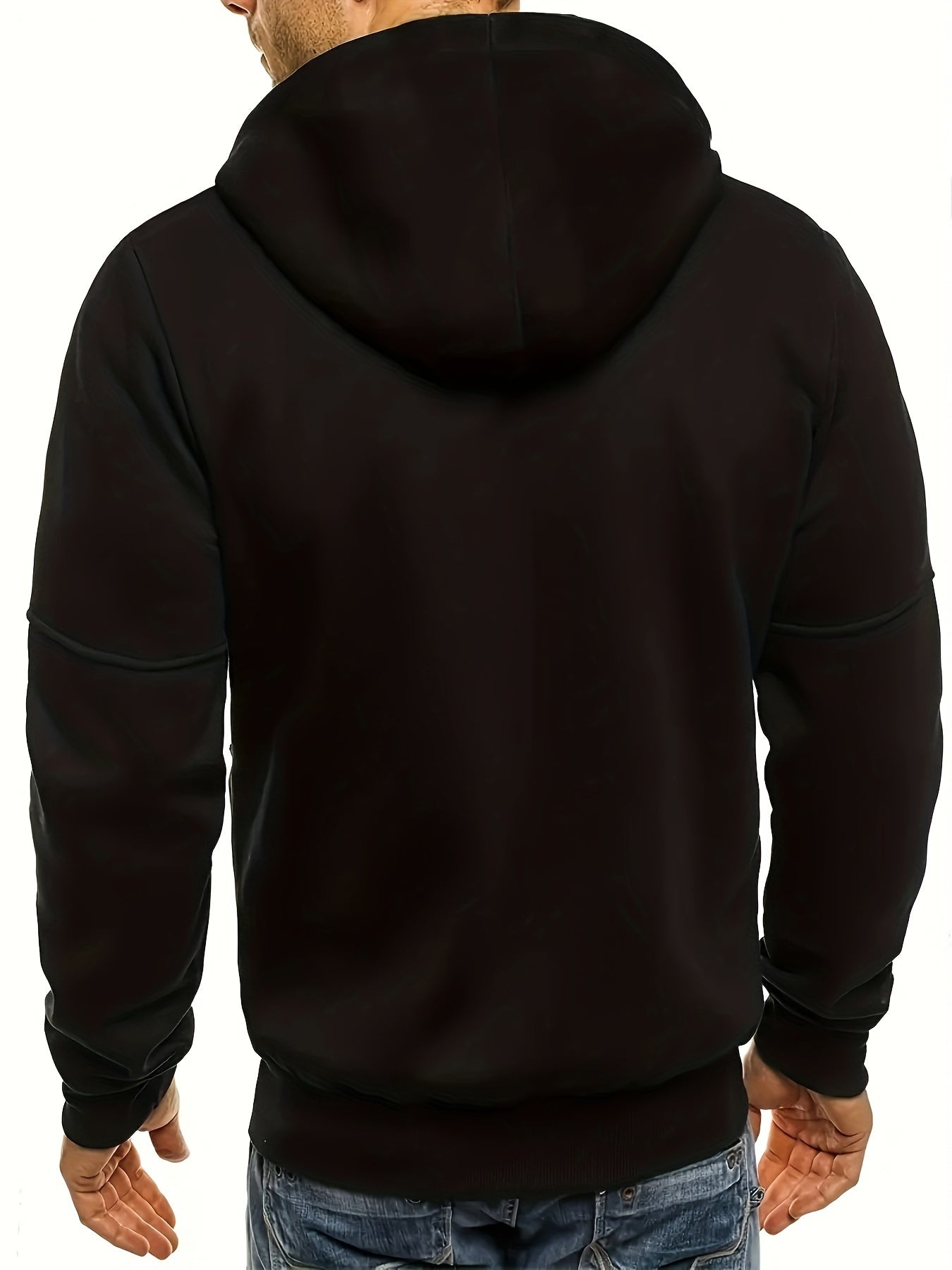 Mens Essential Zip-Up Hoodie - Long Sleeve, Lightweight, Gym-Ready Jacket for Spring & Fall