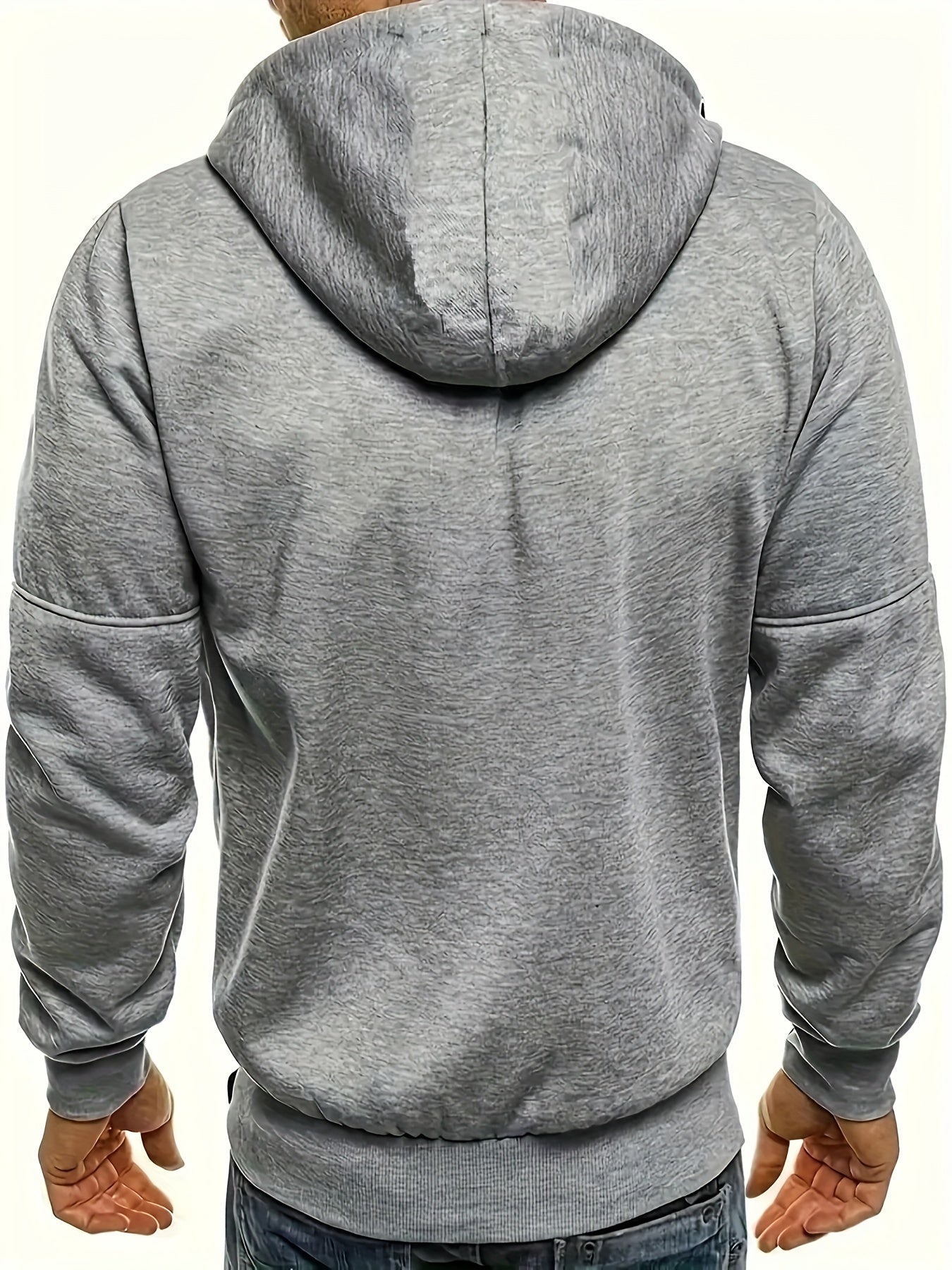 Mens Essential Zip-Up Hoodie - Long Sleeve, Lightweight, Gym-Ready Jacket for Spring & Fall