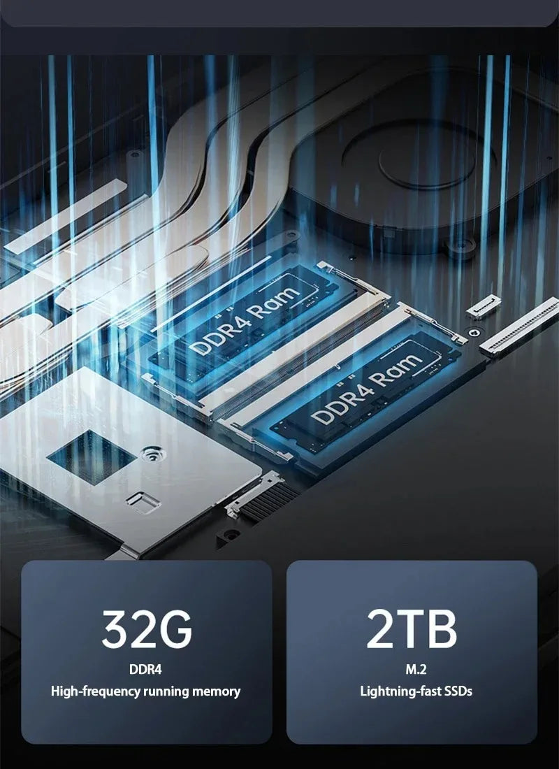 Laptop Computer 15.6 Inch CPU Intel N5095 16GB RAM 1TB WiFi6 Lightweight Business Computer Notebook Windows 11 Gaming laptops