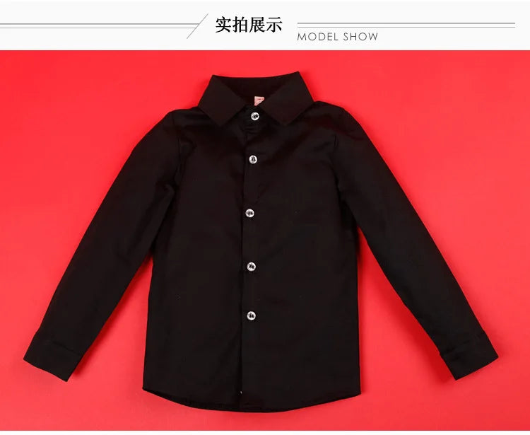 Teenage Boys Shirts School Shirt For Boys Turn Down Collar Shirt For Girls White Kids Birthday Dress Blouse 6 8 10 12 14 Year