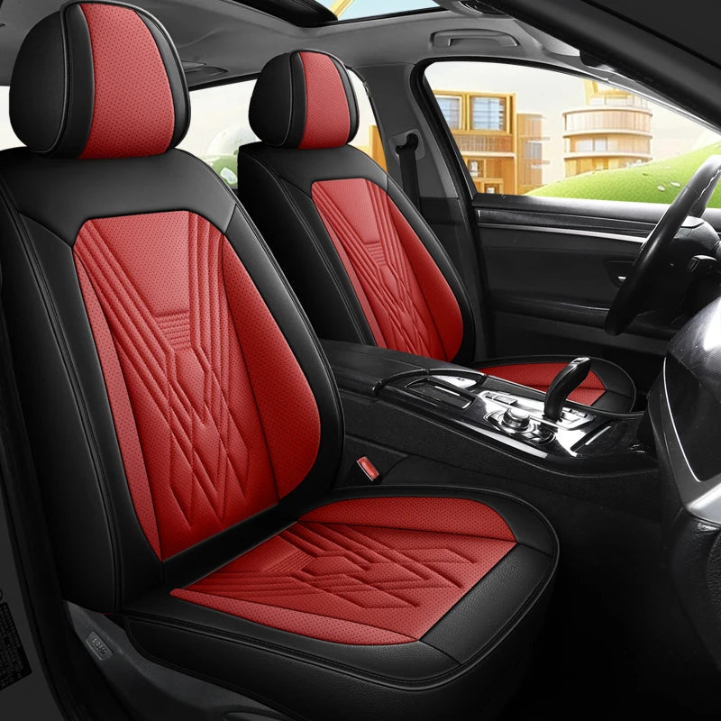 Universal Luxury Designer 5D Nappa Leather Car Seats Cover Auto Accessory Protective Model Avalon
