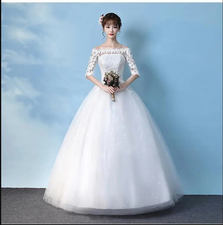 Robe De Mariee 2024 Half Sleeve Wedding Dress New Off The Shoulder Princess Wedding Gowns Vestido De Novias Customized