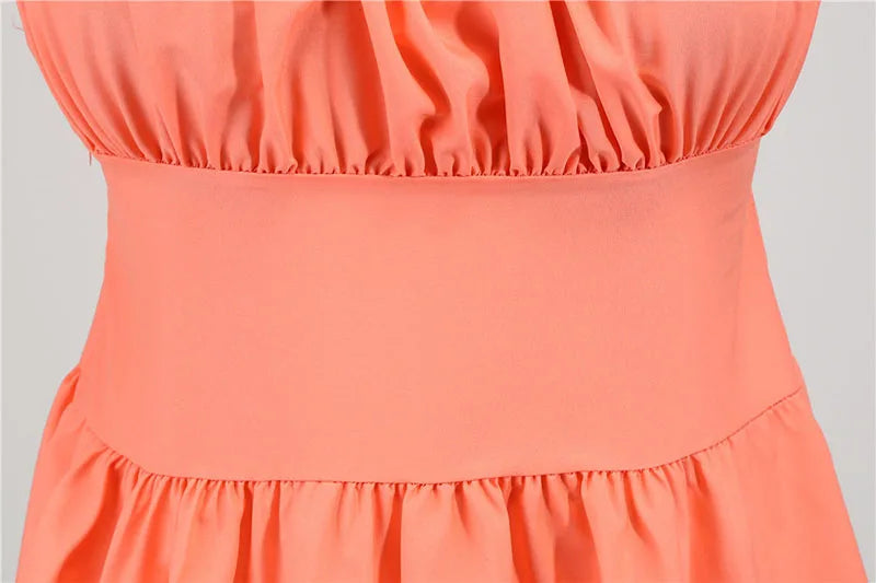 Women Vintage Dress Robe Elegant Party  Casual Office Midi Dress Femme Summer Puff Sleeve Square Collar Solid Red