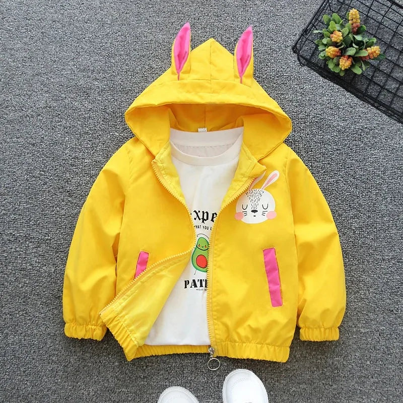 Fashion Dogs Baby Boys Jackets Casual Hooded Zipper Kids Windbreaker Coat Cartoon Boys Outerwear 1 2 3 4 5 6 Years Kids Clothes