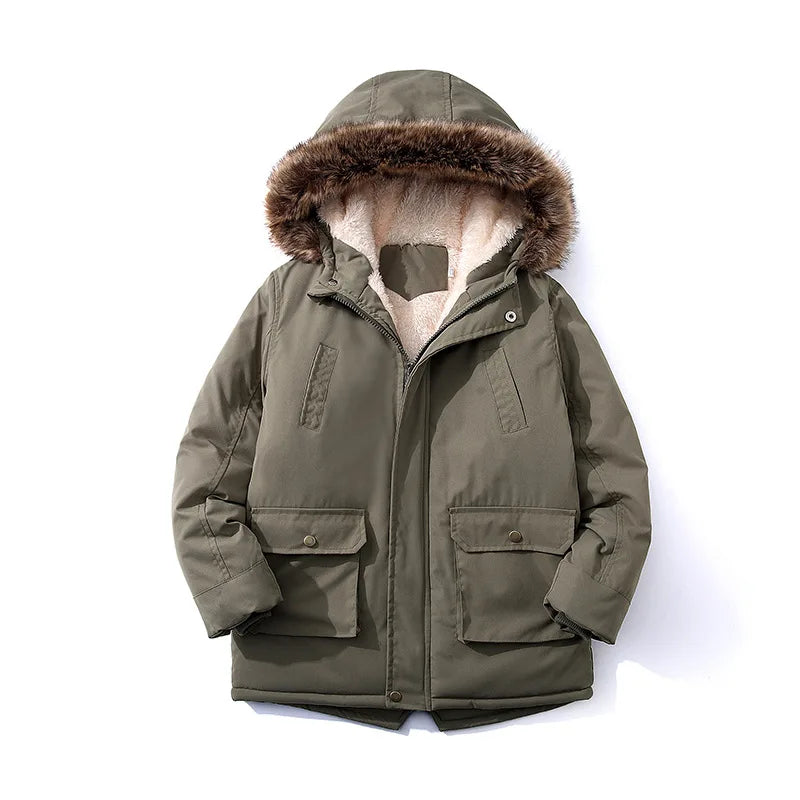 Boys Jacket 2-14 Years Old Resist The Severe Cold Heavy Thick Plus Velvet High Quality Long Hooded Coat For Kids Windbreaker