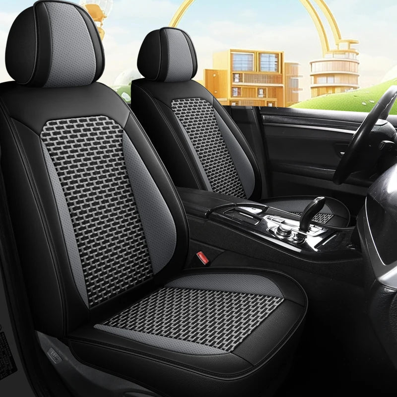 Universal Luxury Designer 5D Nappa Leather Car Seats Cover Auto Accessory Protective Model Avalon