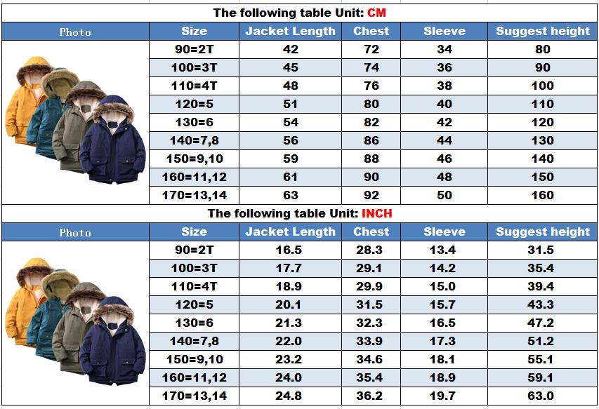 Boys Jacket 2-14 Years Old Resist The Severe Cold Heavy Thick Plus Velvet High Quality Long Hooded Coat For Kids Windbreaker