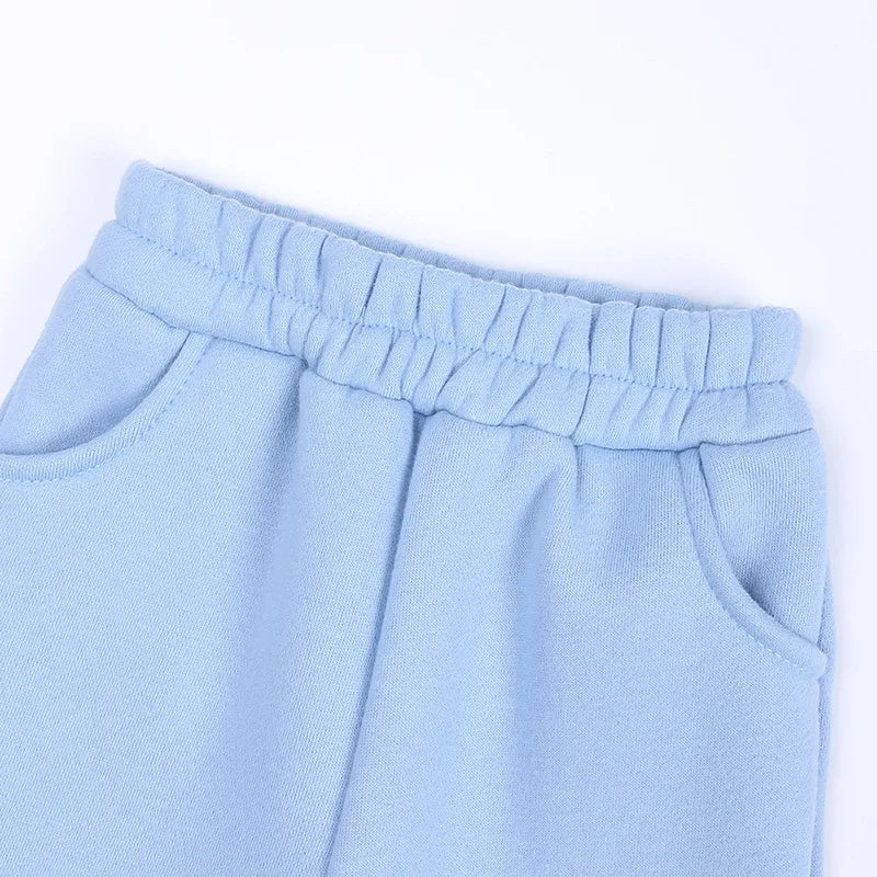 2-12 years old children's clothing winter new boys and girls' fleece sweater suit hooded Plush sportswear children's suit