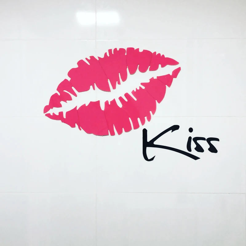 Kiss me Lips Acrylic Wall Stickers for Living Room, Bedroom, DIY Wall Stickers, Home Decor, Fashion Art, Ceramic Tile Stickers