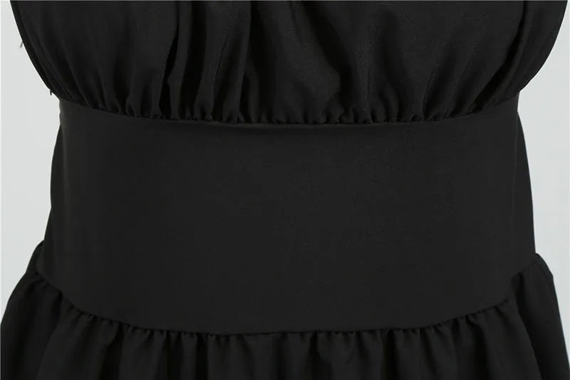 Women Vintage Dress Robe Elegant Party  Casual Office Midi Dress Femme Summer Puff Sleeve Square Collar Solid Red