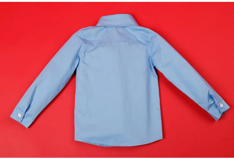 Teenage Boys Shirts School Shirt For Boys Turn Down Collar Shirt For Girls White Kids Birthday Dress Blouse 6 8 10 12 14 Year